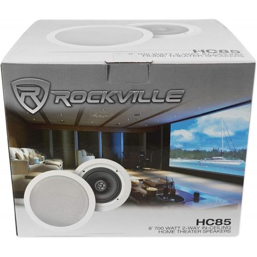 [아마존베스트]Pair Rockville HC85 8 Inch 700 Watt in-Ceiling Home Theater Speakers 8 Ohm