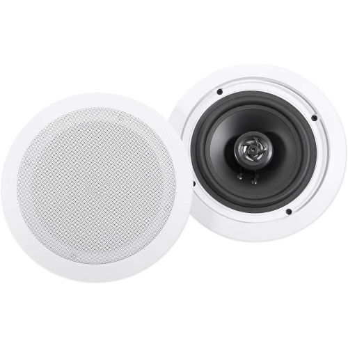  [아마존베스트]2 Rockville CC65T White 6.5 Commercial 70v Ceiling Speakers for Restaurant