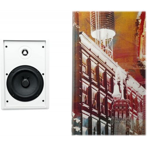  [아마존베스트]Pair Rockville Rock Slim 70W White 5.25 70V Commercial Restaurant Wall Speakers