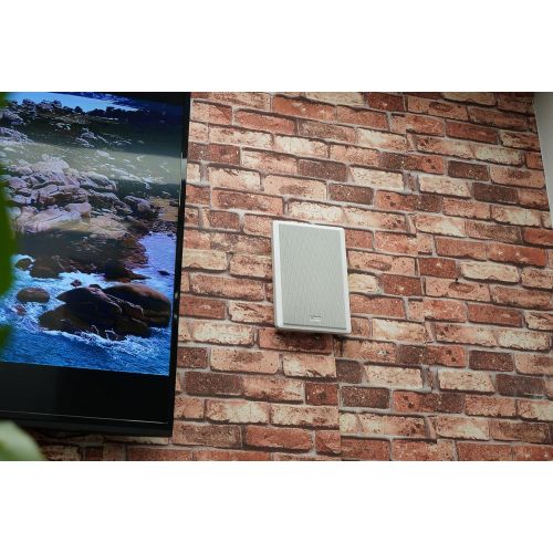  [아마존베스트]Pair Rockville Rock Slim 70W White 5.25 70V Commercial Restaurant Wall Speakers