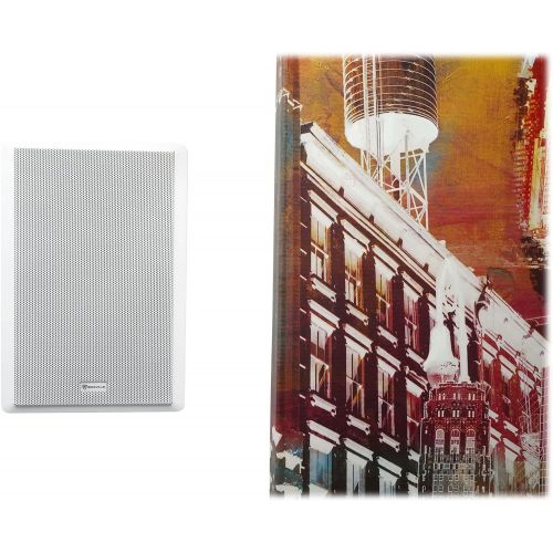  [아마존베스트]Pair Rockville Rock Slim 70W White 5.25 70V Commercial Restaurant Wall Speakers