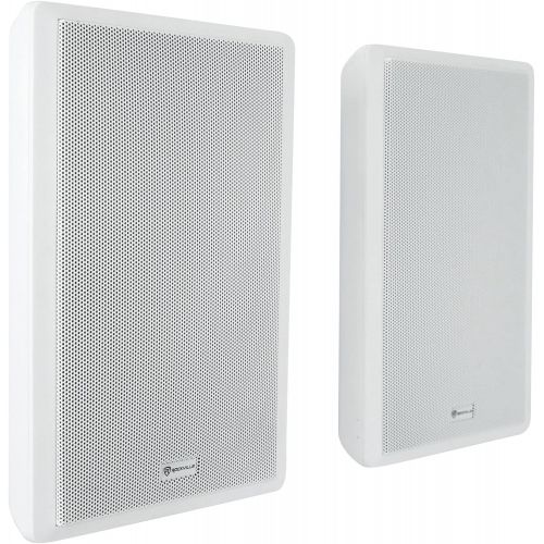  [아마존베스트]Pair Rockville Rock Slim 70W White 5.25 70V Commercial Restaurant Wall Speakers