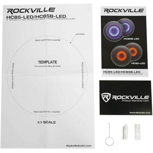  [아마존베스트](2) Rockville HC85B-LED 8 700 Watt in-Ceiling Home Theater Speakers w/Blue LED