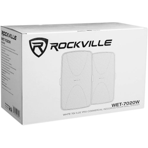  [아마존베스트](6) Rockville WET-7020W White 70V 5.25 Commercial Indoor/Outdoor Wall Speakers