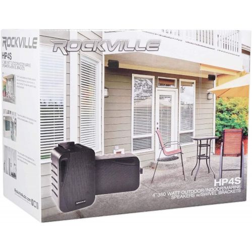  [아마존베스트]Pair Rockville HP4S BK 4 Outdoor/Indoor Swivel Home Theater Speakers in Black