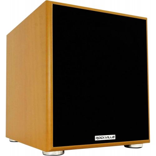  [아마존베스트]Rockville Rock Shaker 10 Inch Wood 600w Powered Home Theater Subwoofer Sub, Rock Shaker 10 Wood