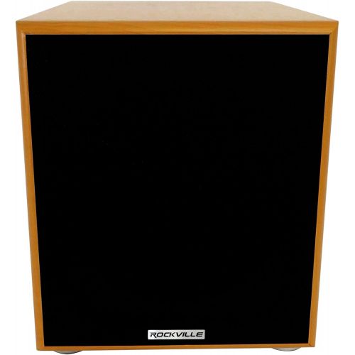  [아마존베스트]Rockville Rock Shaker 10 Inch Wood 600w Powered Home Theater Subwoofer Sub, Rock Shaker 10 Wood