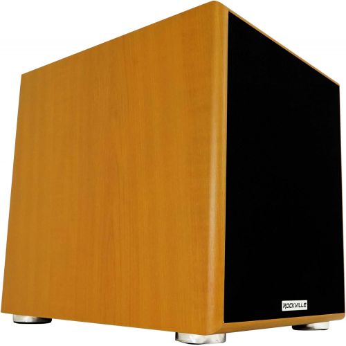  [아마존베스트]Rockville Rock Shaker 10 Inch Wood 600w Powered Home Theater Subwoofer Sub, Rock Shaker 10 Wood