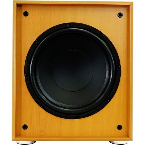  [아마존베스트]Rockville Rock Shaker 10 Inch Wood 600w Powered Home Theater Subwoofer Sub, Rock Shaker 10 Wood