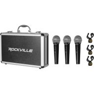 [아마존베스트]Rockville RMC-3PK 3 Pack Metal Wired Vocal/Instrument/DJ Microphones+Metal Case