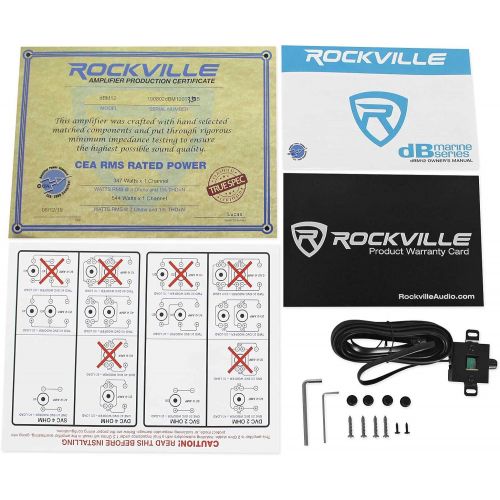  [아마존베스트]Rockville DBM12 2000W 2 Ohm Marine/Boat Mono Amplifier Amp W/Covers+Bass Remote