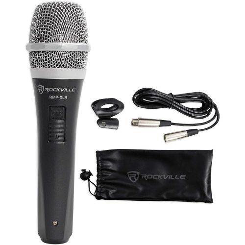  3 Rockville RMP-XLR Dynamic Cardioid Pro Microphones + 10 XLR Cables+3 Clips