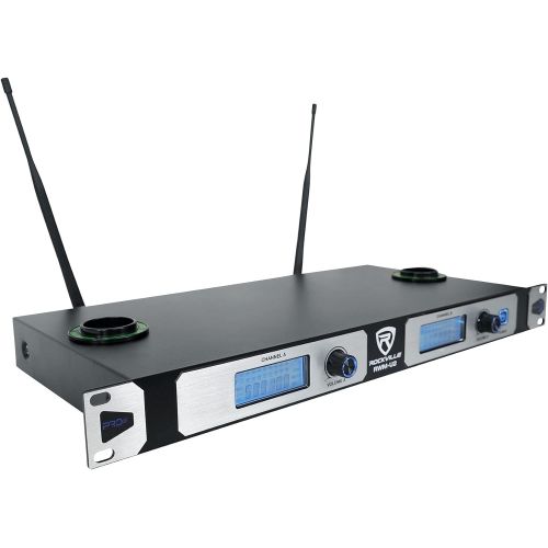  Rockville RWM-U2 20 Ch Dual UHF Handheld Rechargeable Wireless Microphone System