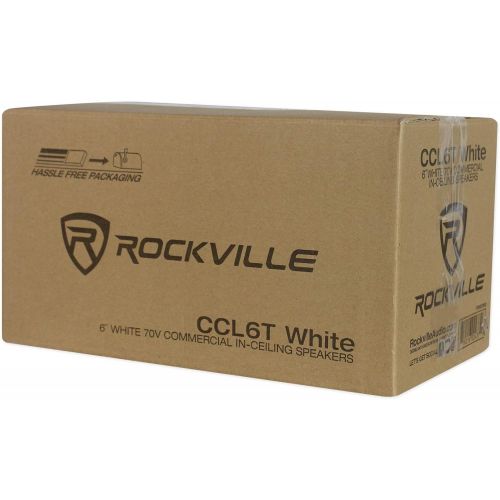  (8) Rockville CCL6T White 70V 6 Commercial Ceiling Speakers 4 Restaurant/Office