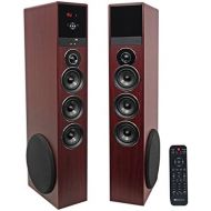 Rockville TM150C Cherry Powered Home Theater Tower Speakers 10 Sub/Blueooth/USB