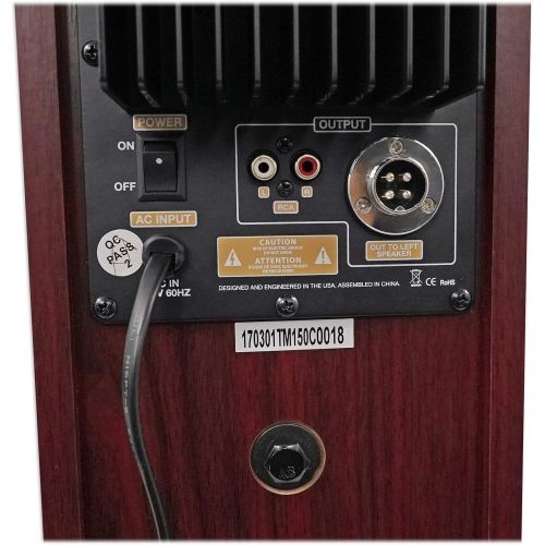  Rockville TM150C Cherry Powered Home Theater Tower Speakers 10 Sub/Blueooth/USB