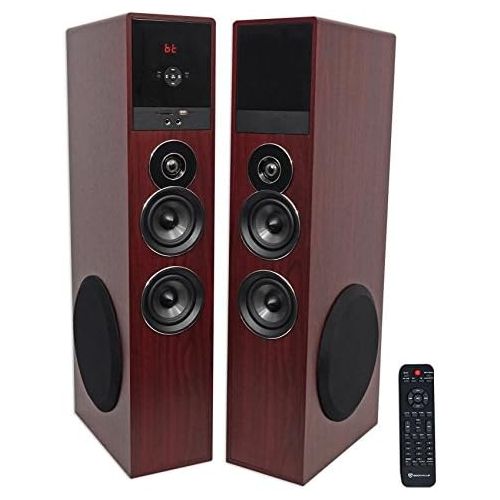  Rockville TM80C Cherry Powered Home Theater Tower Speakers 8 Sub/Bluetooth/USB