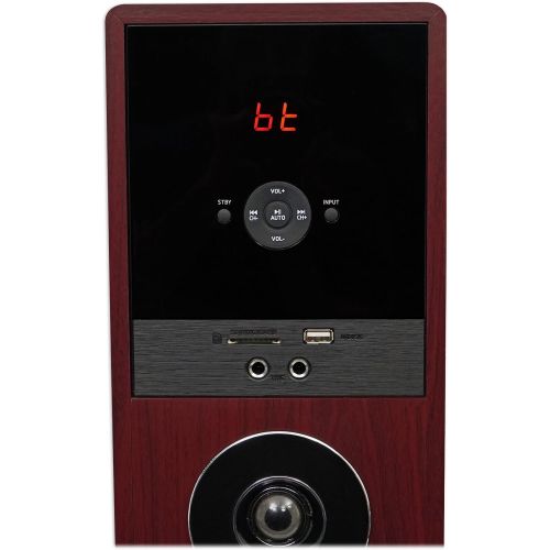  Rockville TM80C Cherry Powered Home Theater Tower Speakers 8 Sub/Bluetooth/USB