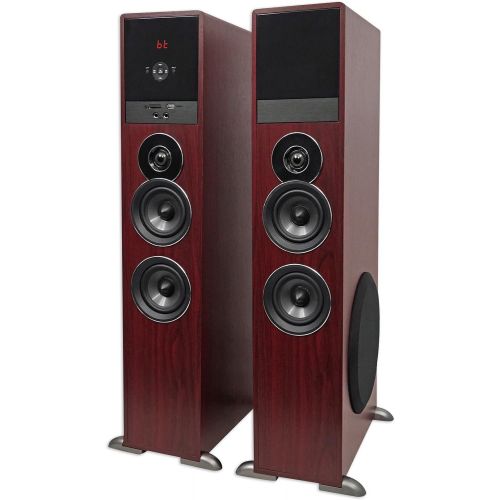  Rockville TM80C Cherry Powered Home Theater Tower Speakers 8 Sub/Bluetooth/USB