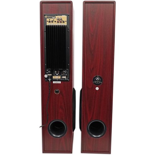  Rockville TM80C Cherry Powered Home Theater Tower Speakers 8 Sub/Bluetooth/USB