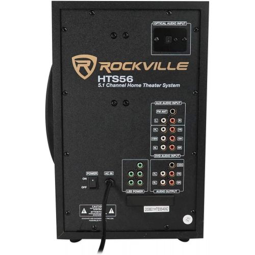  Rockville HTS56 1000w 5.1 Channel Home Theater System/Bluetooth/USB+8 Subwoofer
