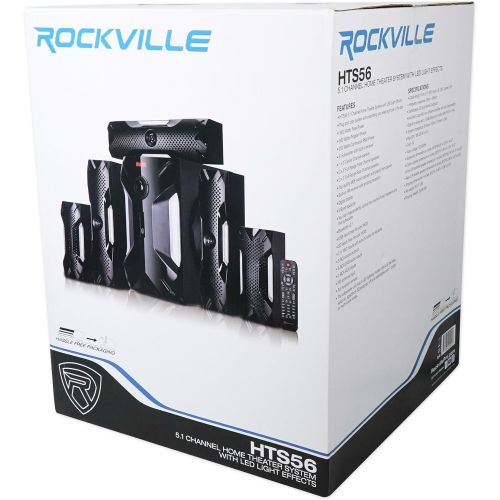  Rockville HTS56 1000w 5.1 Channel Home Theater System/Bluetooth/USB+8 Subwoofer