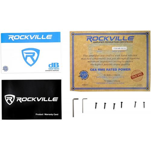  Rockville dB13 3000 Watt Peak/750w RMS Mono 2 Ohm Amplifier Car Amp