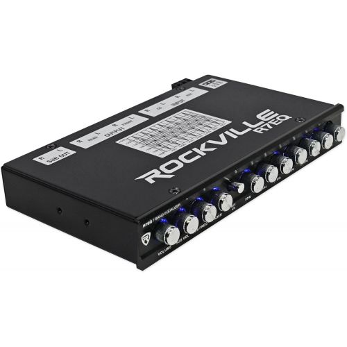  Rockville R7EQ 1/2 Din 7 Band Car Audio Equalizer EQ w/Front, Rear + Sub Output