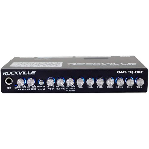  Rockville CAR-EQ-Oke Car Audio 7 Band Equalizer w Bluetooth + Mic Input Karaoke