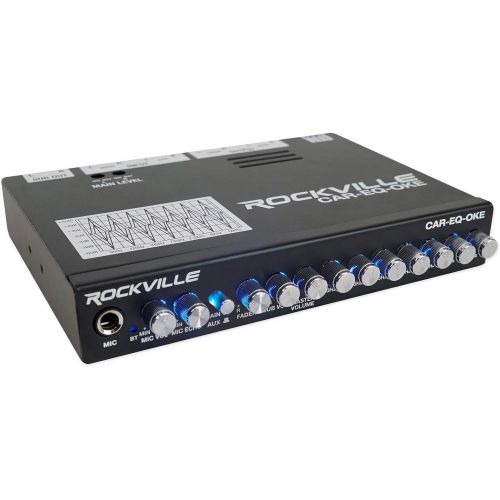  Rockville CAR-EQ-Oke Car Audio 7 Band Equalizer w Bluetooth + Mic Input Karaoke