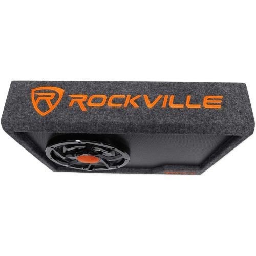  Rockville RWS10CA Slim 1000 Watt 10 Amplified Powered Car Subwoofer Enclosure