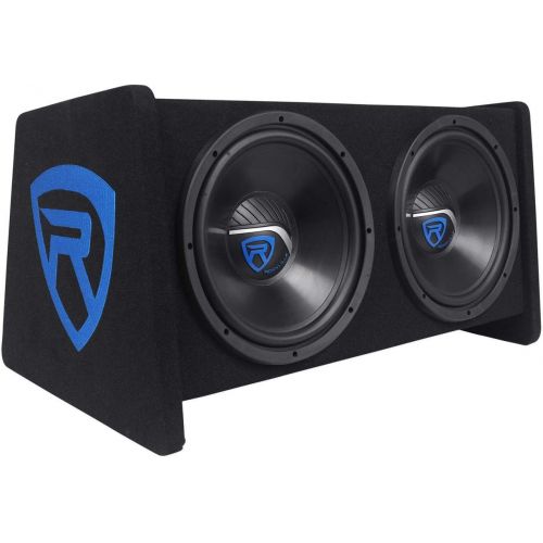  Rockville RV12.2B 1200W Dual 12 Car Subwoofer Enclosure+Mono Amplifier+Amp Kit