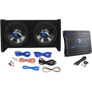 Rockville RV10.2B 1000w Dual 10 Car Subwoofer Enclosure+Mono Amplifier+Amp Kit