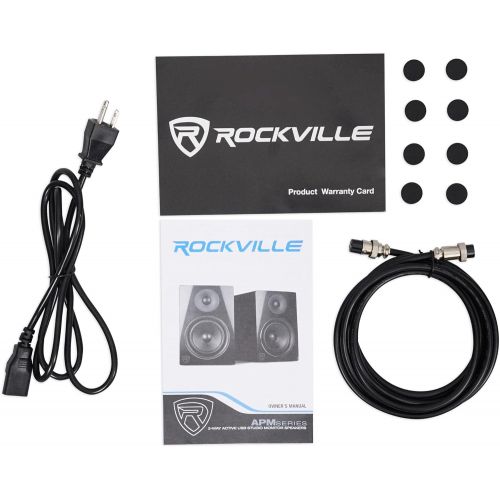  [아마존베스트]Rockville APM5B 5.25 2-Way 250W Active/Powered USB Studio Monitor Speakers Pair