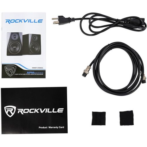  [아마존베스트]Pair Rockville APM8C 8 2-Way 500 Watt Powered USB Studio Monitor Speakers+Pads