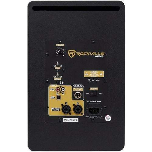  [아마존베스트]Pair Rockville APM8C 8 2-Way 500 Watt Powered USB Studio Monitor Speakers+Pads