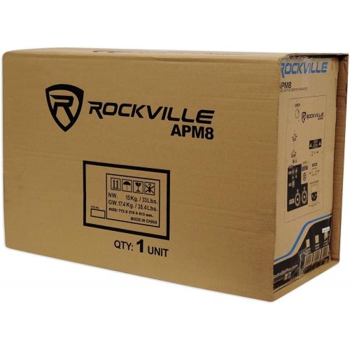  [아마존베스트]Pair Rockville APM8C 8 2-Way 500 Watt Powered USB Studio Monitor Speakers+Pads