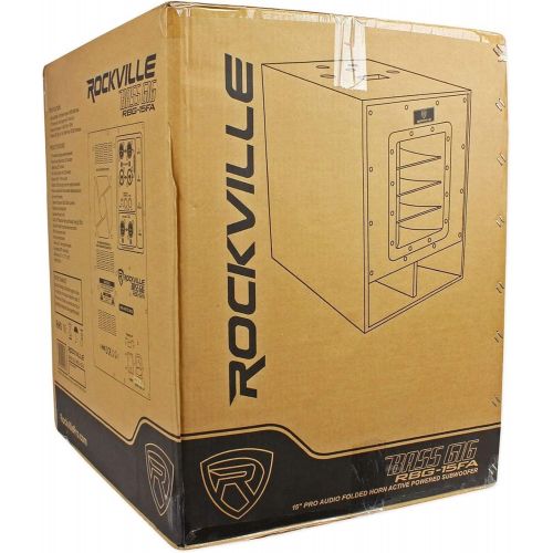  [아마존베스트]Rockville RBG15FA 15 2400w Active Powered Pro Subwoofer Folded Horn PA/DJ Sub