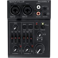 [아마존베스트]Rockville RockMix 2 Channel Mic/Instrument Pro Recording Mixer+USB Interface/EQ