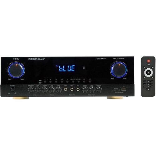  [아마존베스트]Rockville SINGMIX 5 2000w Bluetooth DJ/Pro/Karaoke/Home Amplifier Mixer Receiver