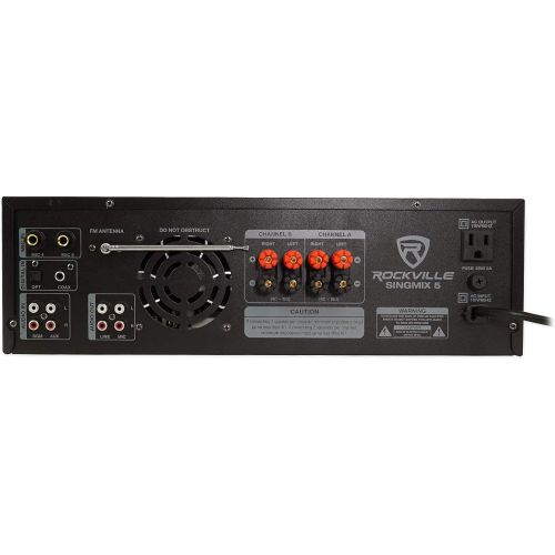  [아마존베스트]Rockville SINGMIX 5 2000w Bluetooth DJ/Pro/Karaoke/Home Amplifier Mixer Receiver