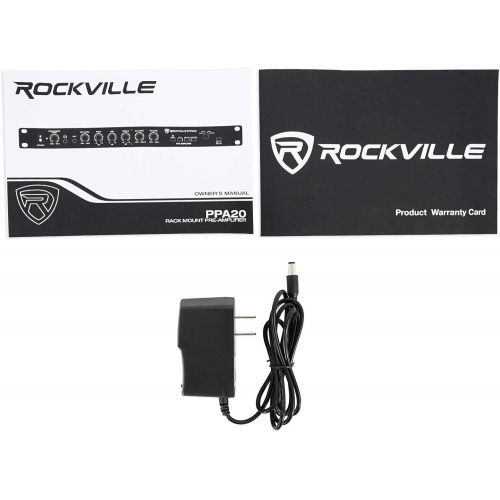  Rockville PPA20 Preamp Professional 1U Rack Mount Pre-Amplifier wCrossover+EQ