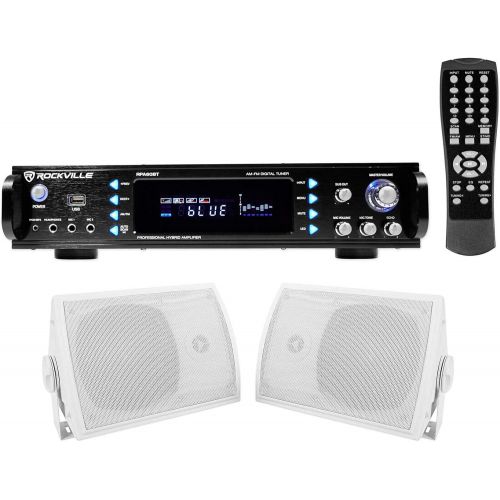  Rockville Home Theater Bluetooth Receiver + (2) 5.25 Speakers wSwivel Brackets