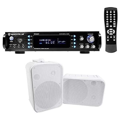  Rockville Home Theater Bluetooth Receiver + (2) 6.5 Speakers wSwivel Brackets