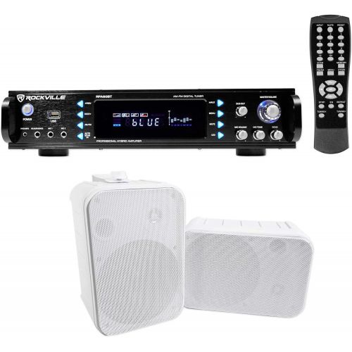  Rockville Home Theater Bluetooth Receiver + (2) 6.5 Speakers wSwivel Brackets