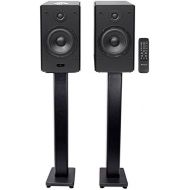 Pair Rockville HD5 5 Bluetooth Bookshelf Home Theater Speakers+Stands - Black