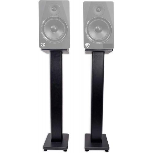  Pair Rockville HD5 5 Bluetooth Bookshelf Home Theater Speakers+Stands - Black