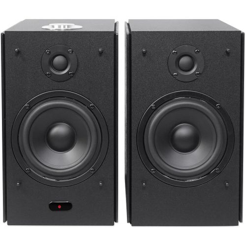  Pair Rockville HD5 5 Bluetooth Bookshelf Home Theater Speakers+Stands - Black