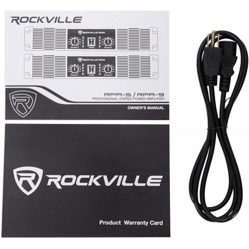  Rockville RPA5 1000 Watt Peak  500w RMS 2 Channel Power Amplifier ProDJ Amp