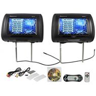 Rockville RDP931-BK 9” Black Car DVDUSBHDMI Headrest Monitors+Video Games